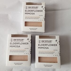 Soap Distillery Elderflower Mimosa Soap Bar Pink Lot of 3 New NIP
